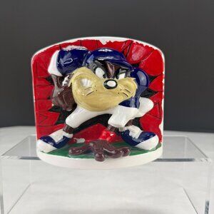 Vintage Warner Bros 1998 Taz Tasmanian Devil Football Toothbrush Holder